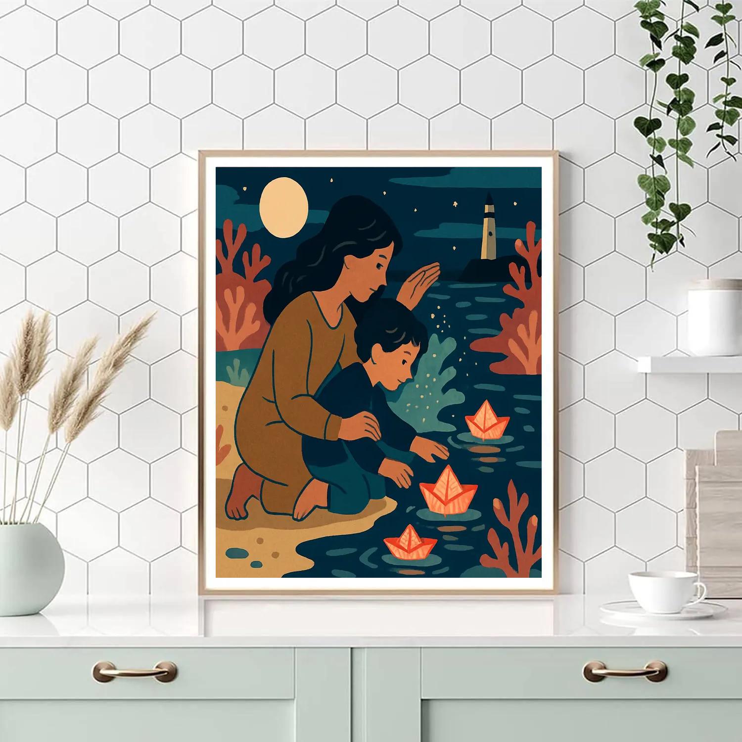 Mother Lanterns Of The Tidepool Numbered painting kits