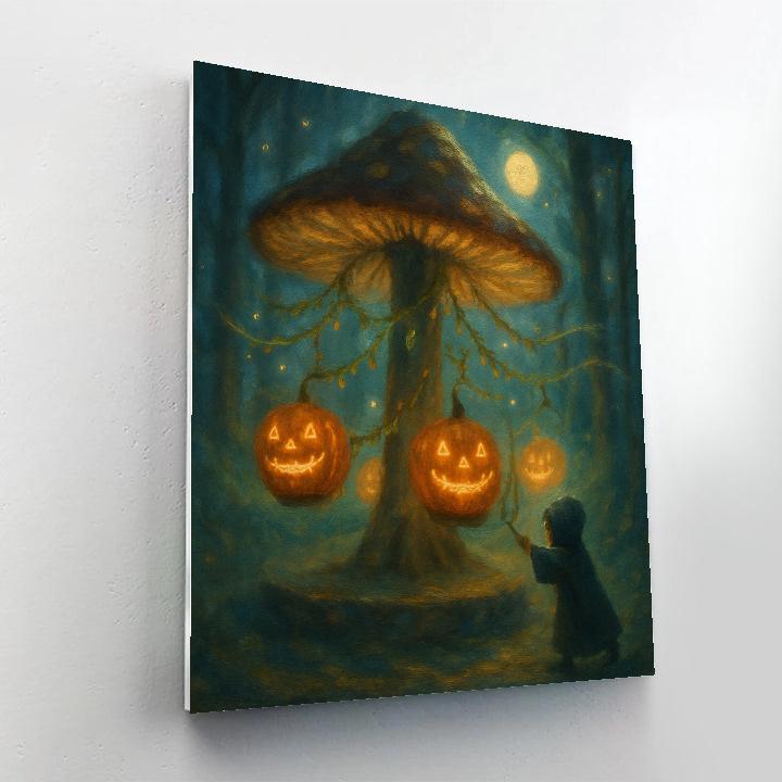 Moonlit Mushroom Carousel In The Enchanted Grove Paint by numbers kits