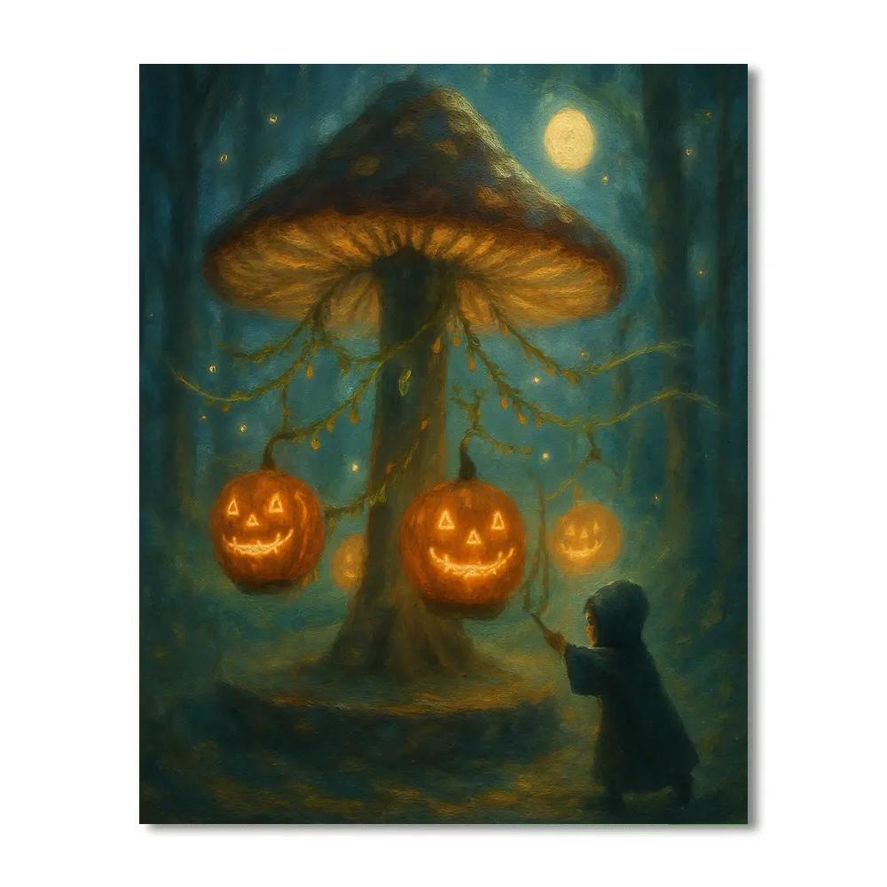 Moonlit Mushroom Carousel In The Enchanted Grove Paint by numbers kits