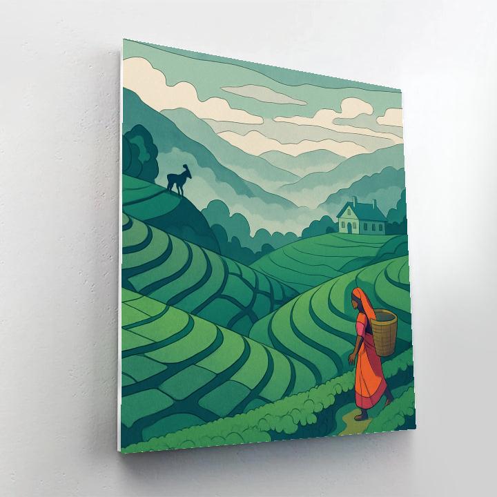 Monsoon Tea Terraces Of India Numbered painting kits