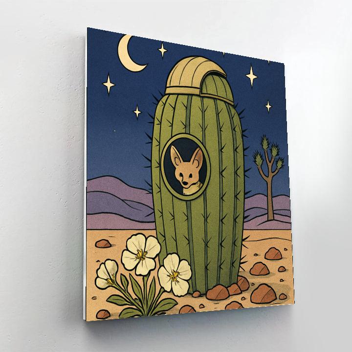 Cactus Observatory In Desert Twilight paint by number