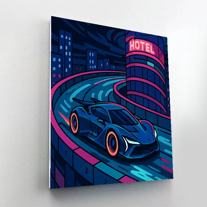 Midnight Circuit In Cars Paint by numbers art