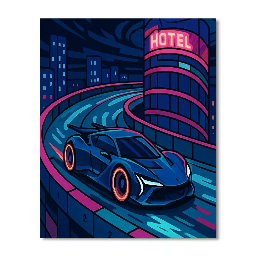 Midnight Circuit In Cars Paint by numbers art