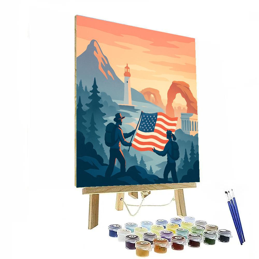 Monument Skyline In National painting number kit