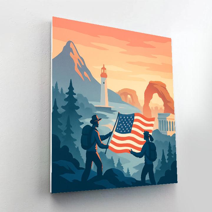 Monument Skyline In National painting number kit