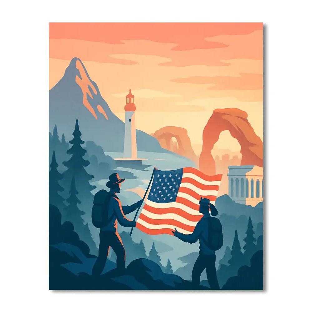 Monument Skyline In National painting number kit