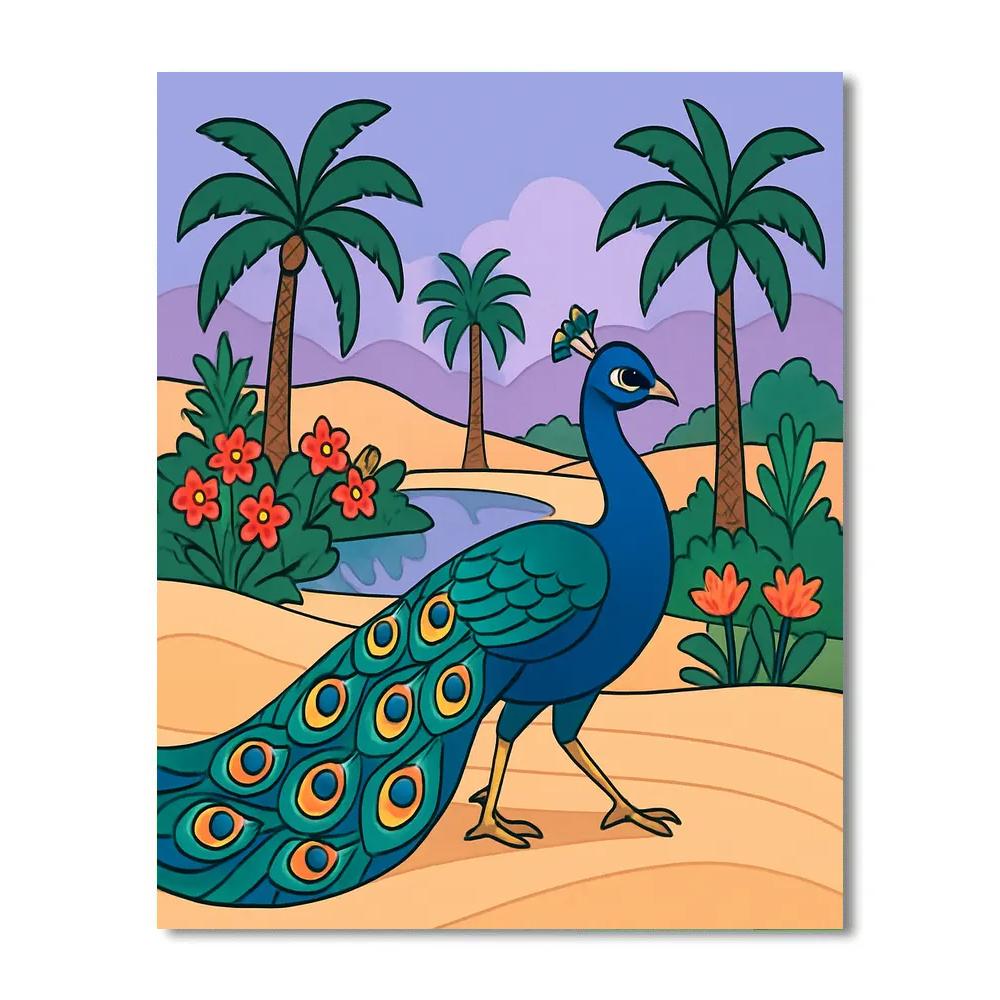Mirage Dune Garden With Peacock Paint by numbers kits
