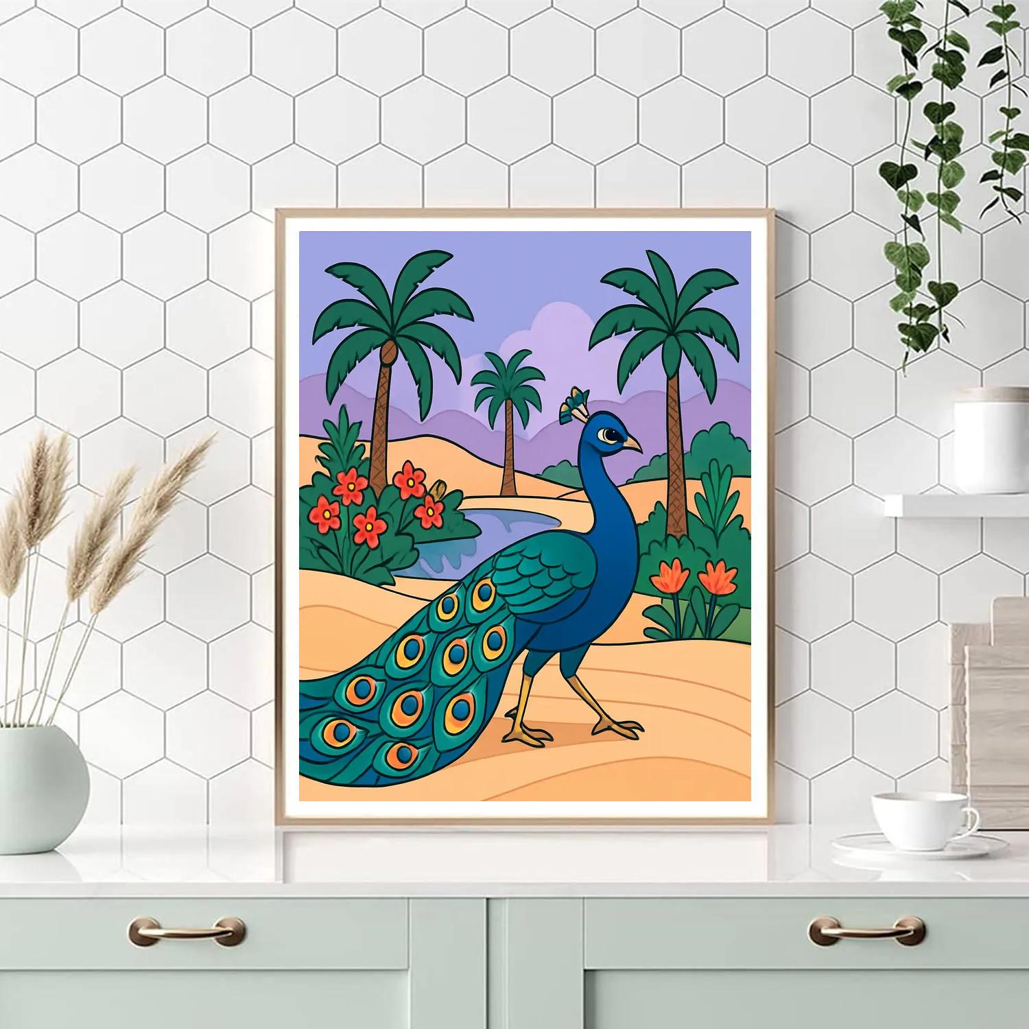 Mirage Dune Garden With Peacock Paint by numbers kits