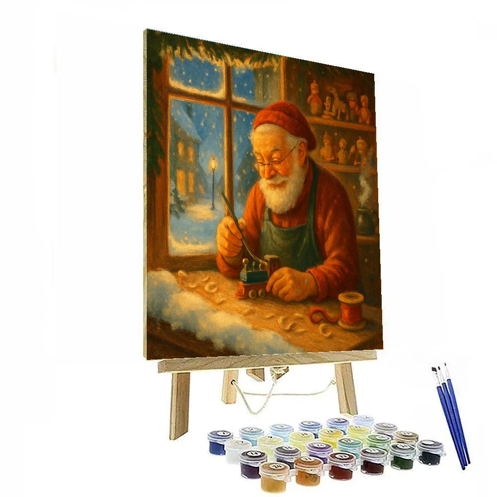 Toymakers Workshop Window Glow paint by numbers