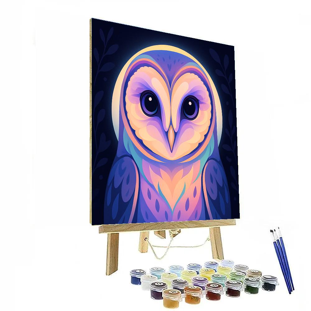 Midnight Bloom Barn Owl paint by numbers
