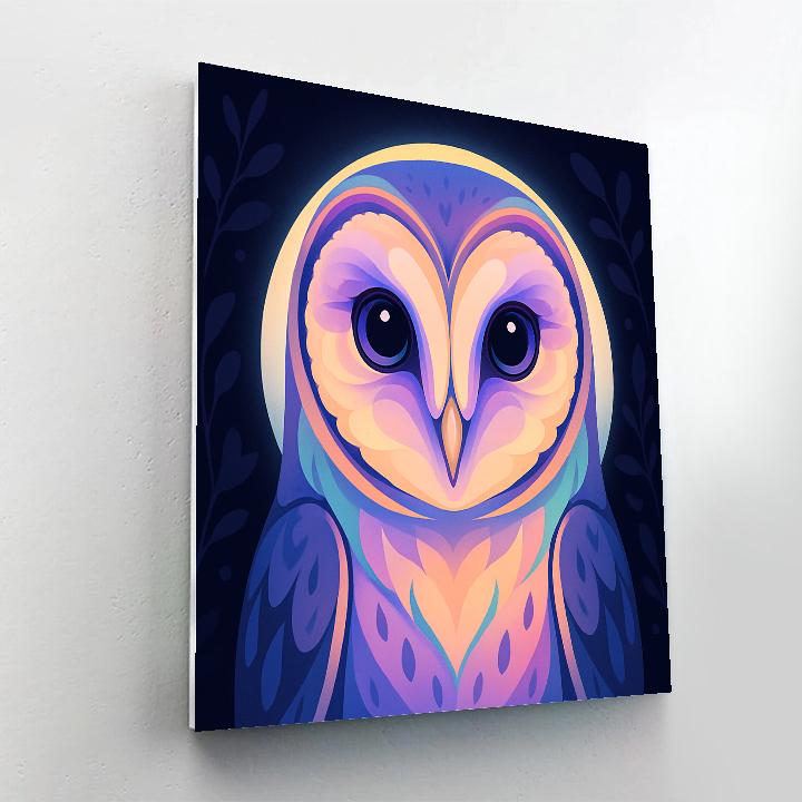 Midnight Bloom Barn Owl paint by numbers