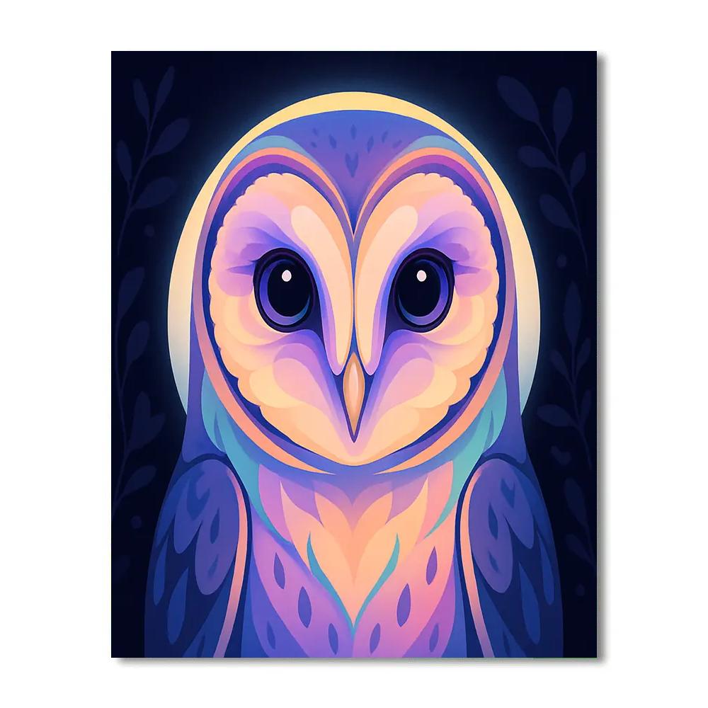Midnight Bloom Barn Owl paint by numbers