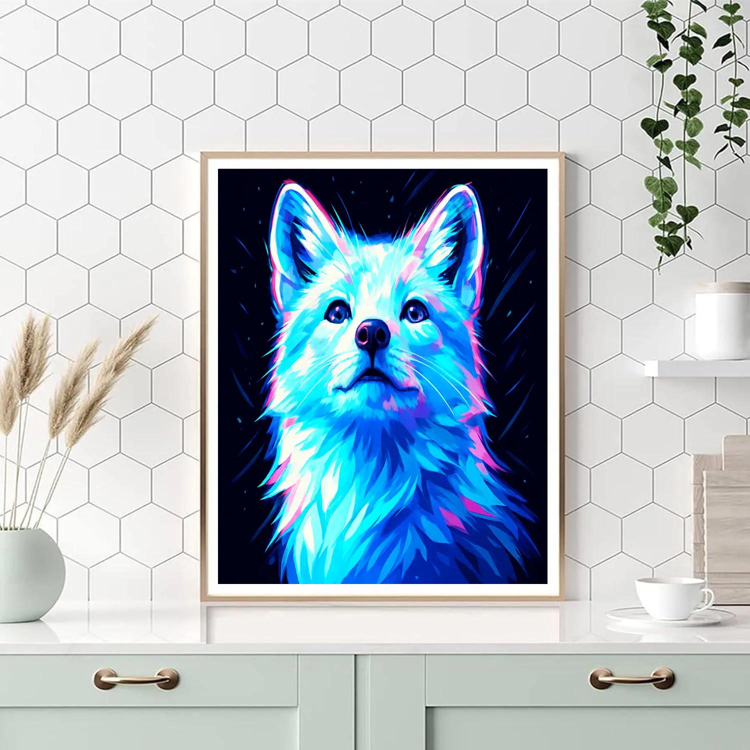 Comet Trail Arctic Fox paint by numbers