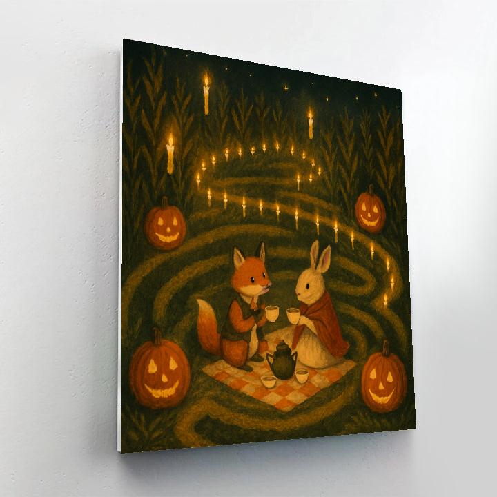Candlelit Corn Maze Tea Picnic painting number kit