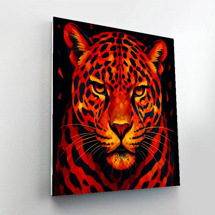 Inferno Mosaic Jaguar paint by numbers