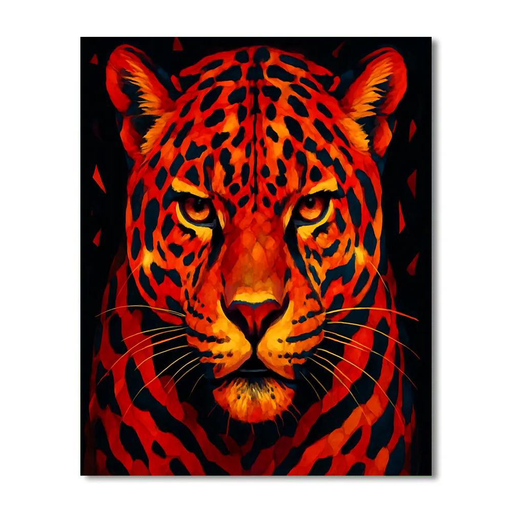 Inferno Mosaic Jaguar paint by numbers