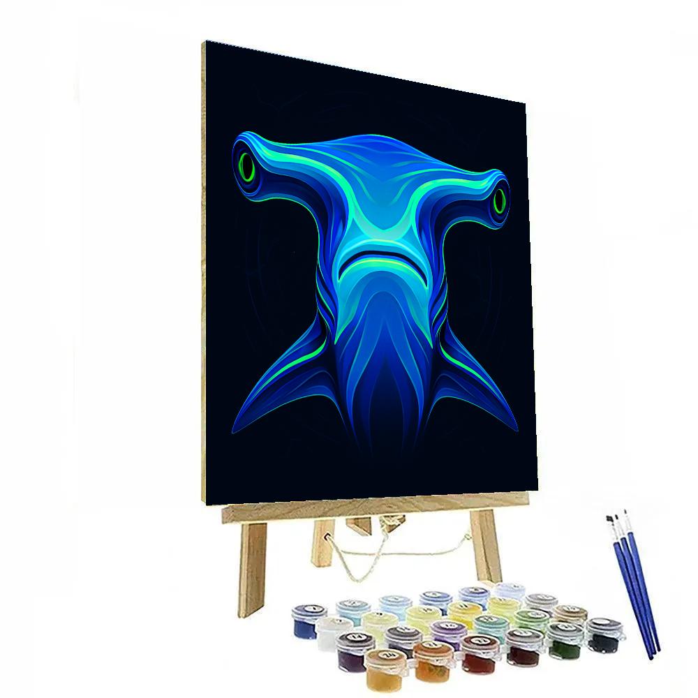 Electric Tide Hammerhead Emblem Paint by numbers art