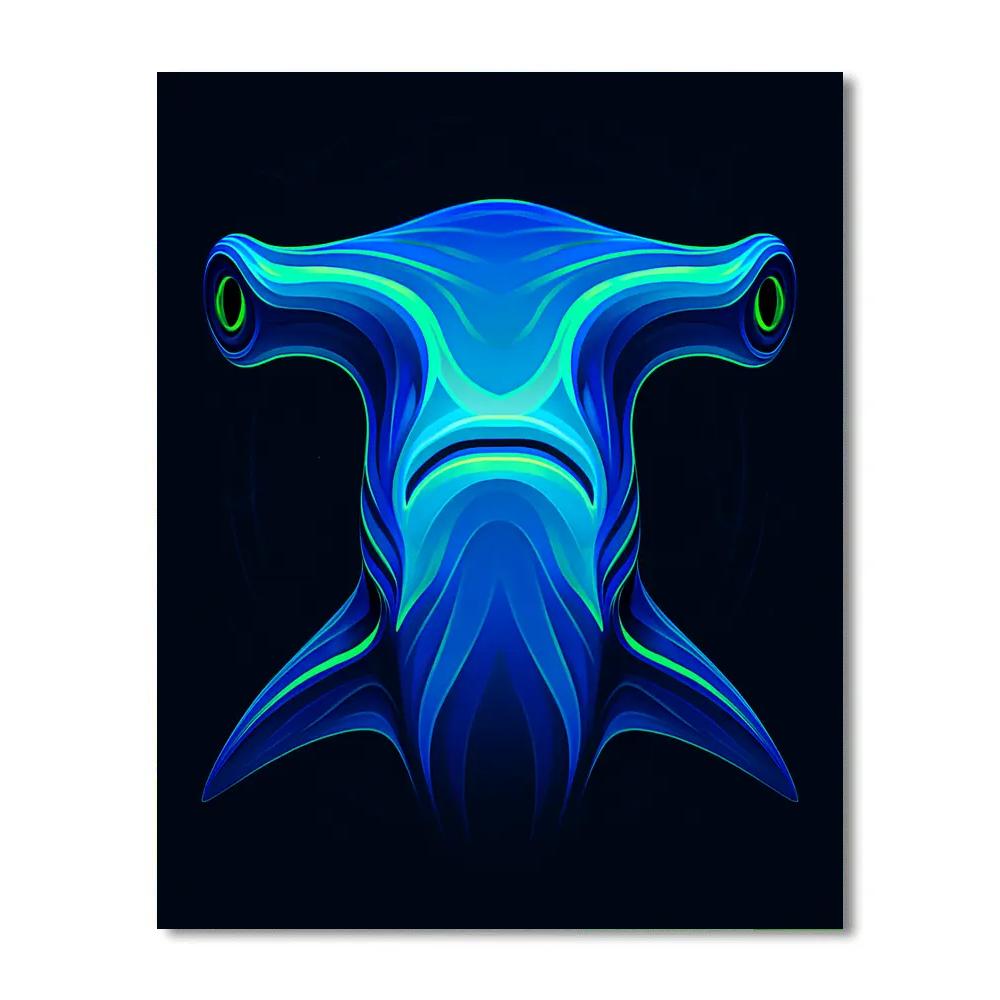 Electric Tide Hammerhead Emblem Paint by numbers art