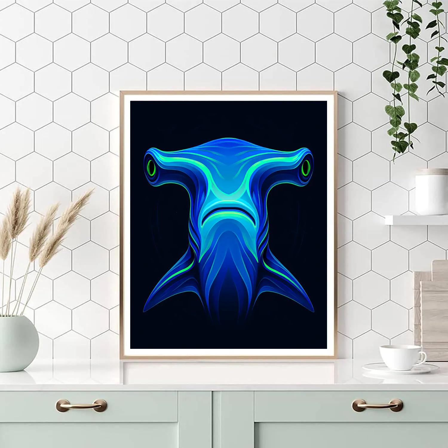 Electric Tide Hammerhead Emblem Paint by numbers art