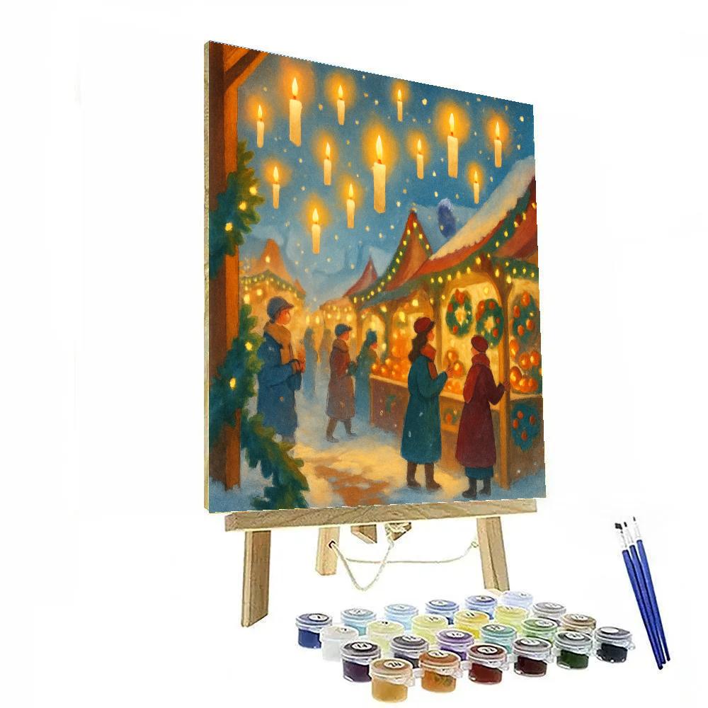 Holiday Market Of Floating Candles DIY paint by numbers