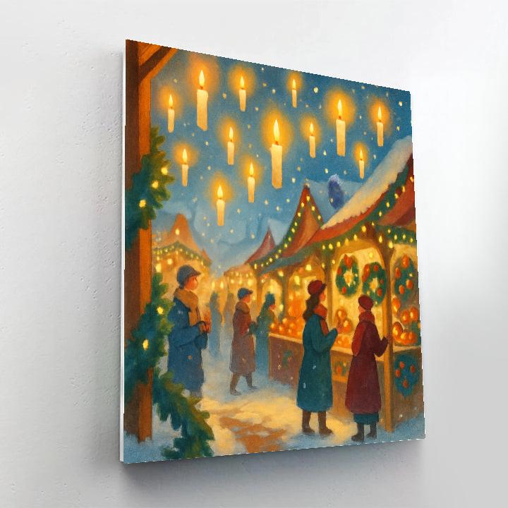 Holiday Market Of Floating Candles DIY paint by numbers
