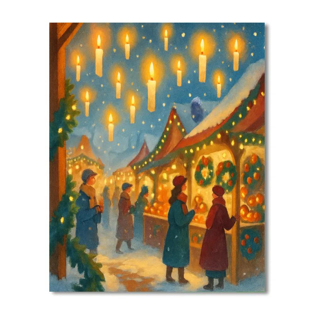 Holiday Market Of Floating Candles DIY paint by numbers