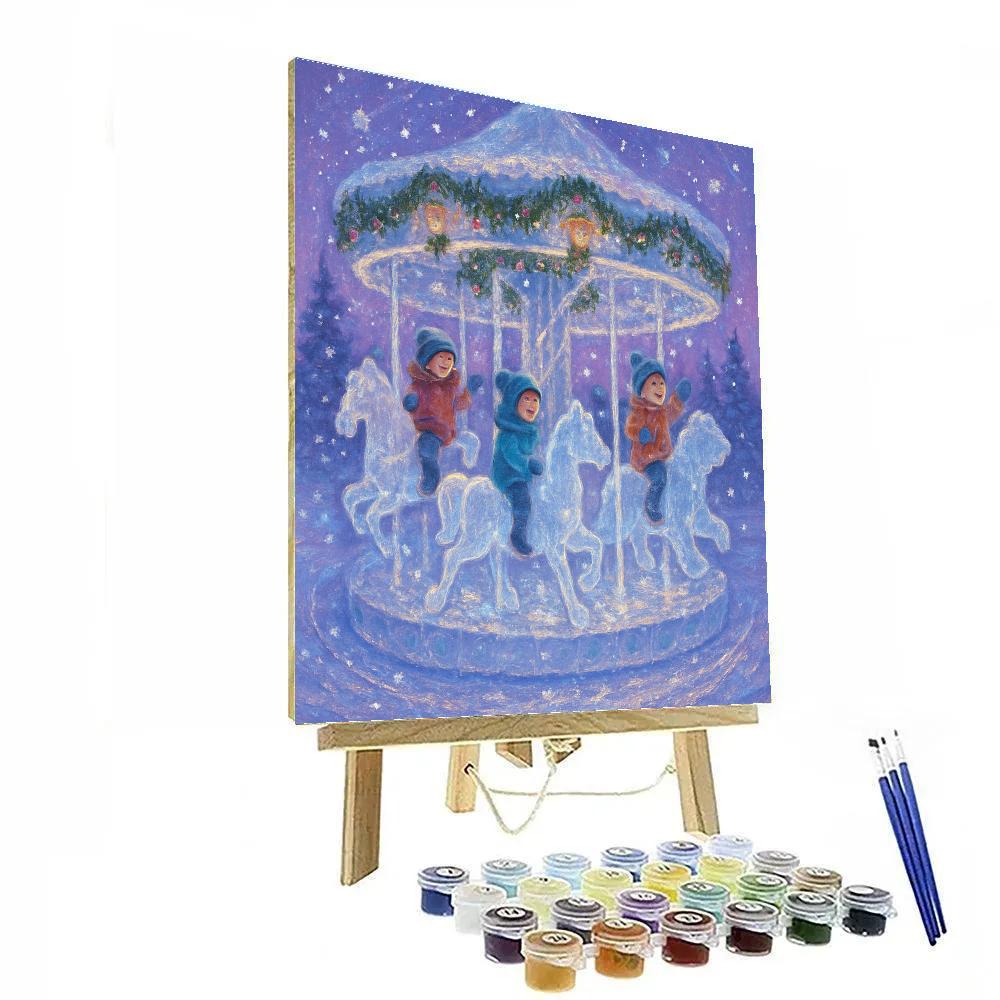Ice Palace Carousel Ride Painting by numbers kit
