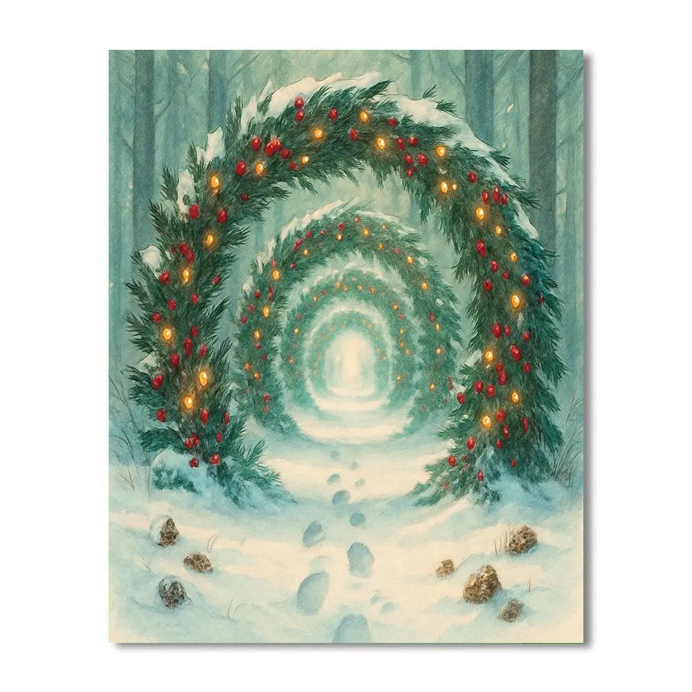 Forest Path Of Wreath Arches paint by numbers