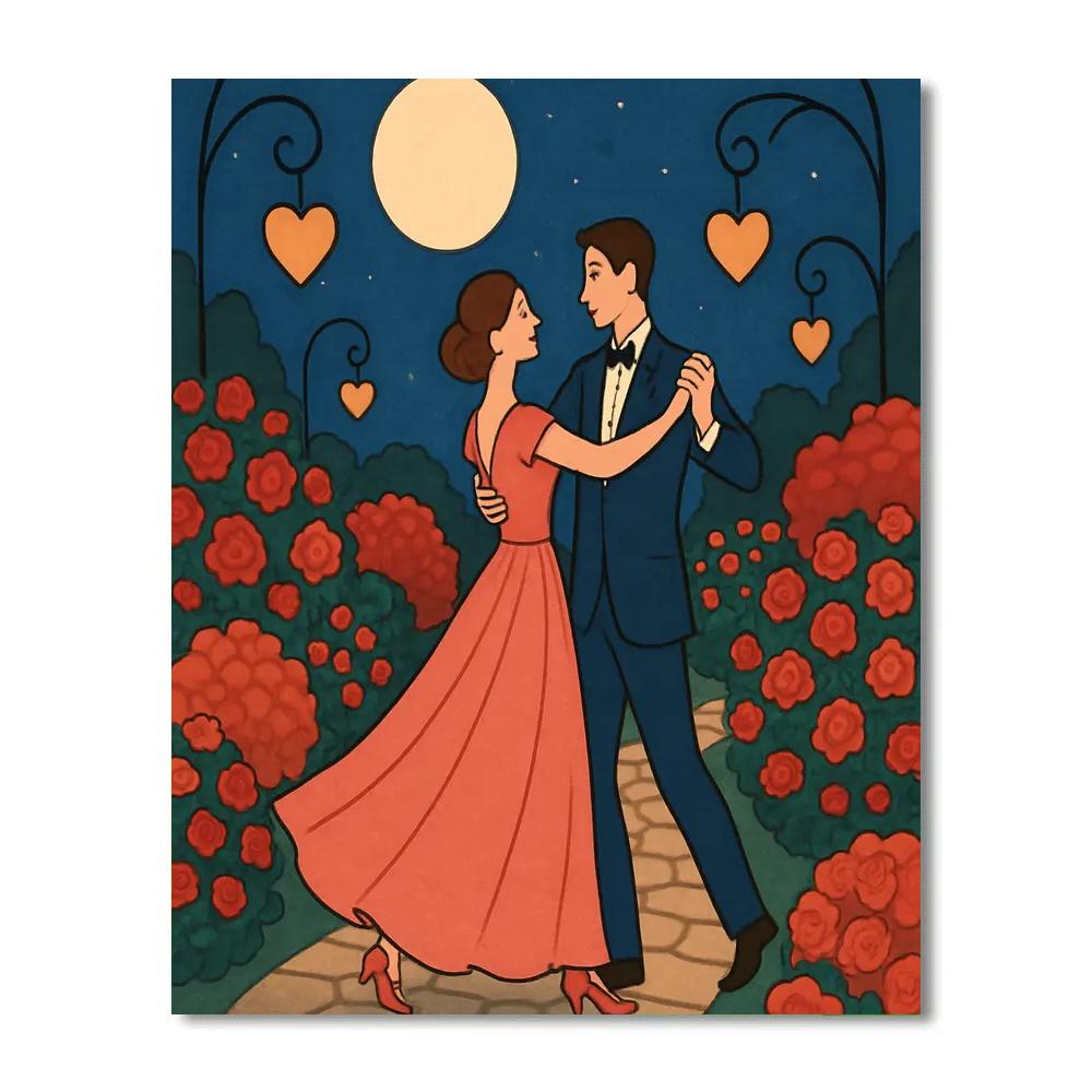 Moonlit Garden Waltz Valentines Day Edition Paint by numbers kits