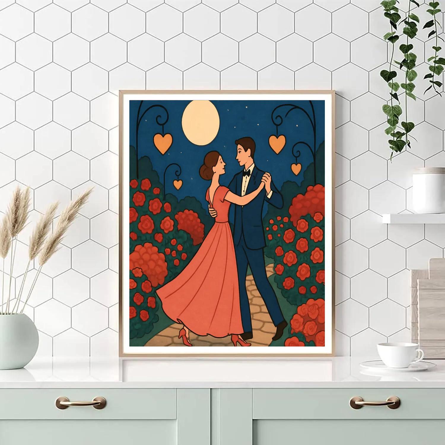 Moonlit Garden Waltz Valentines Day Edition Paint by numbers kits