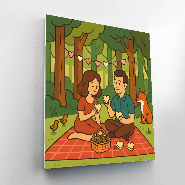 Hidden Forest Picnic Valentines Day Gathering Paint by numbers kits