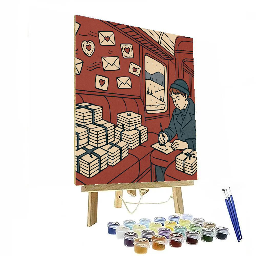 Train Journey Of Valentines Day Letters Painting by numbers kit