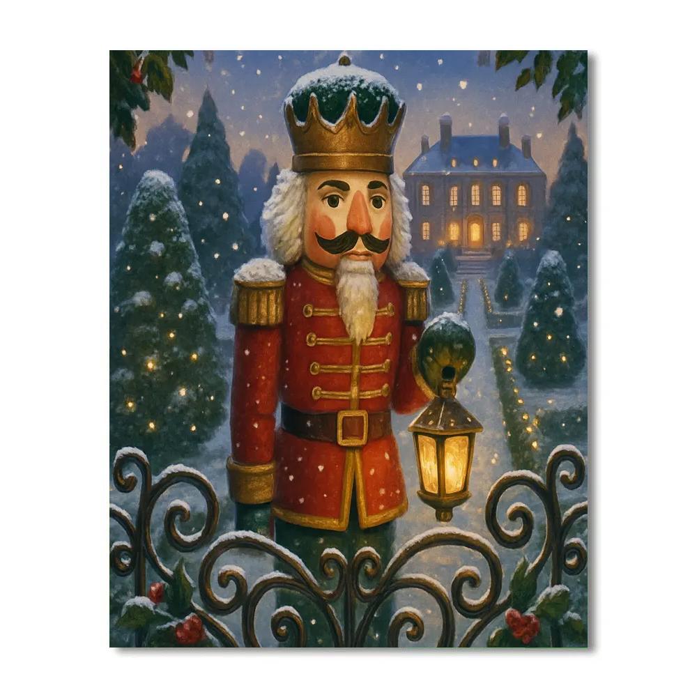 Nutcracker Garden At First Snow paint by color