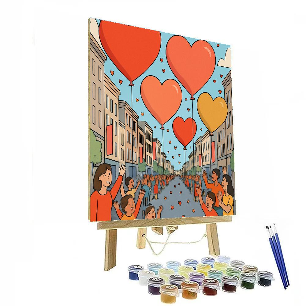 Valentines Day Balloon Parade Boulevard Numbered painting kits