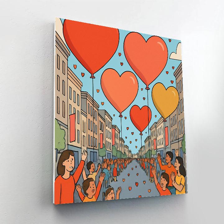 Valentines Day Balloon Parade Boulevard Numbered painting kits