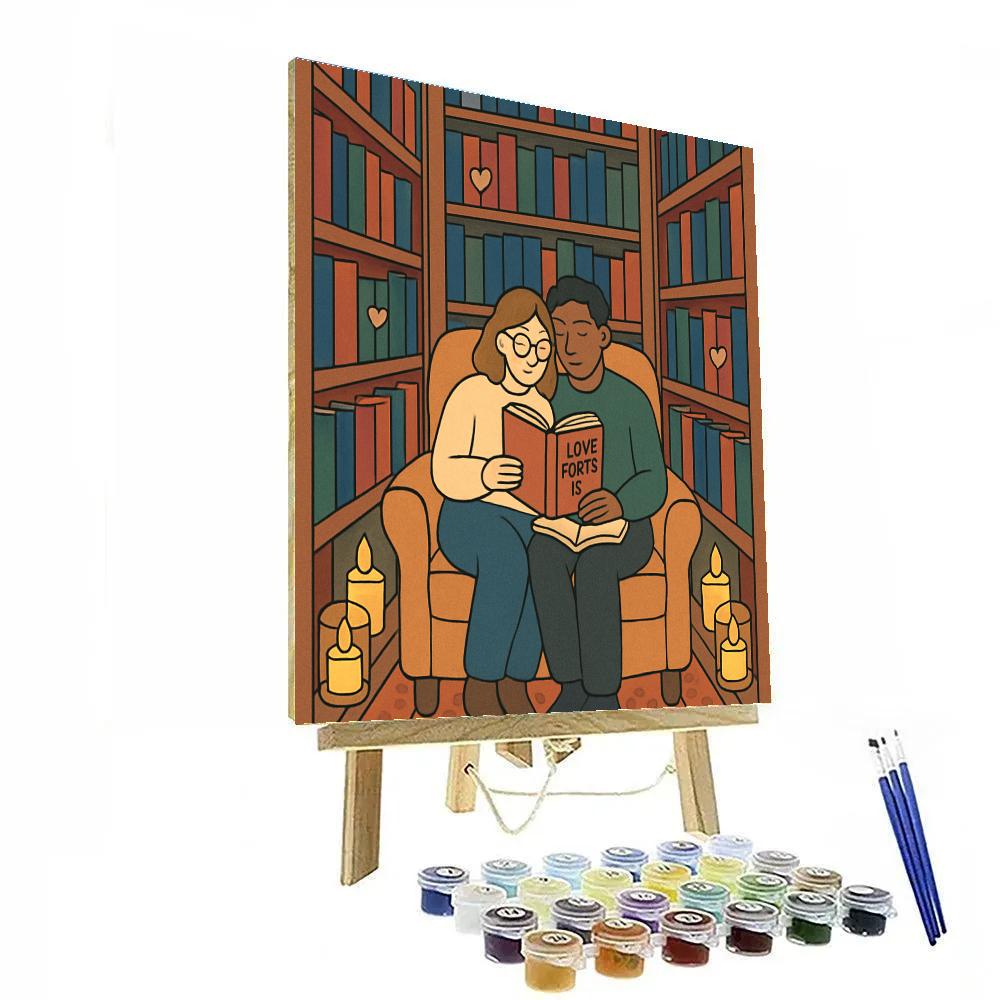 Candlelit Library Escape On Valentines Day DIY paint by numbers