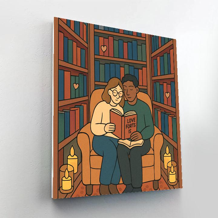 Candlelit Library Escape On Valentines Day DIY paint by numbers