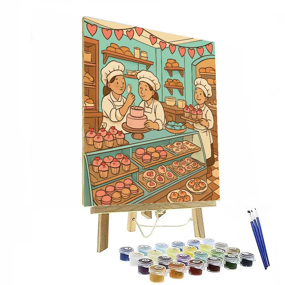 Valentines Day Bakery Of Sweet Wishes painting number kit