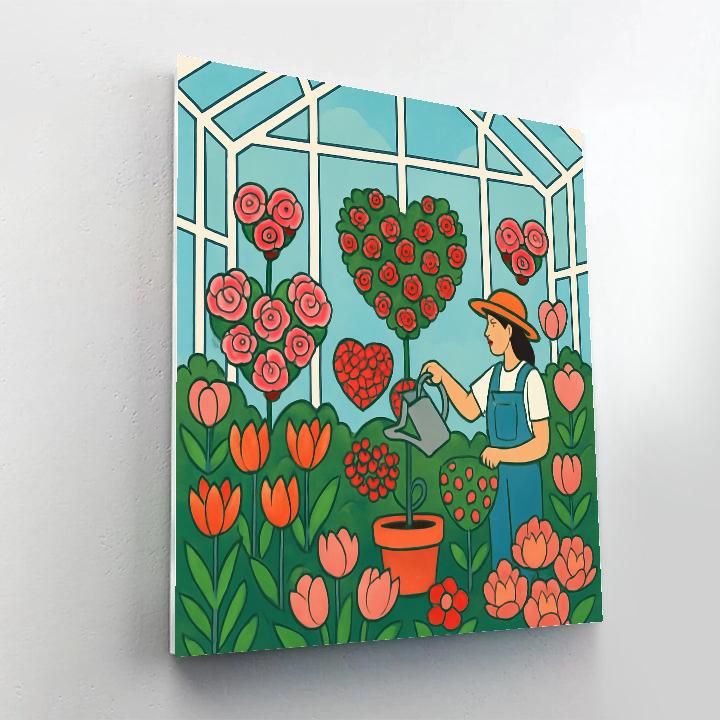 Garden Greenhouse Valentines Day Bloom paint by number