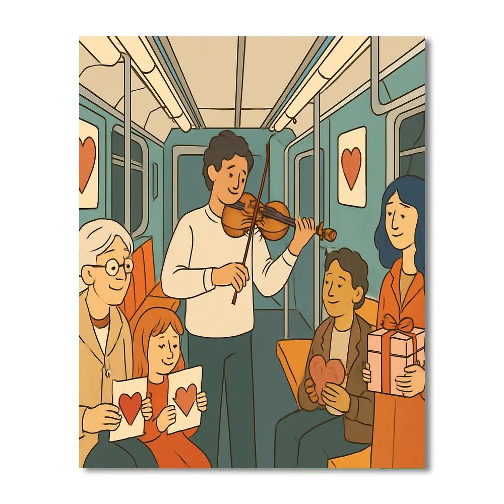 Subway Serenade On Valentines Day Morning Numbered painting kits