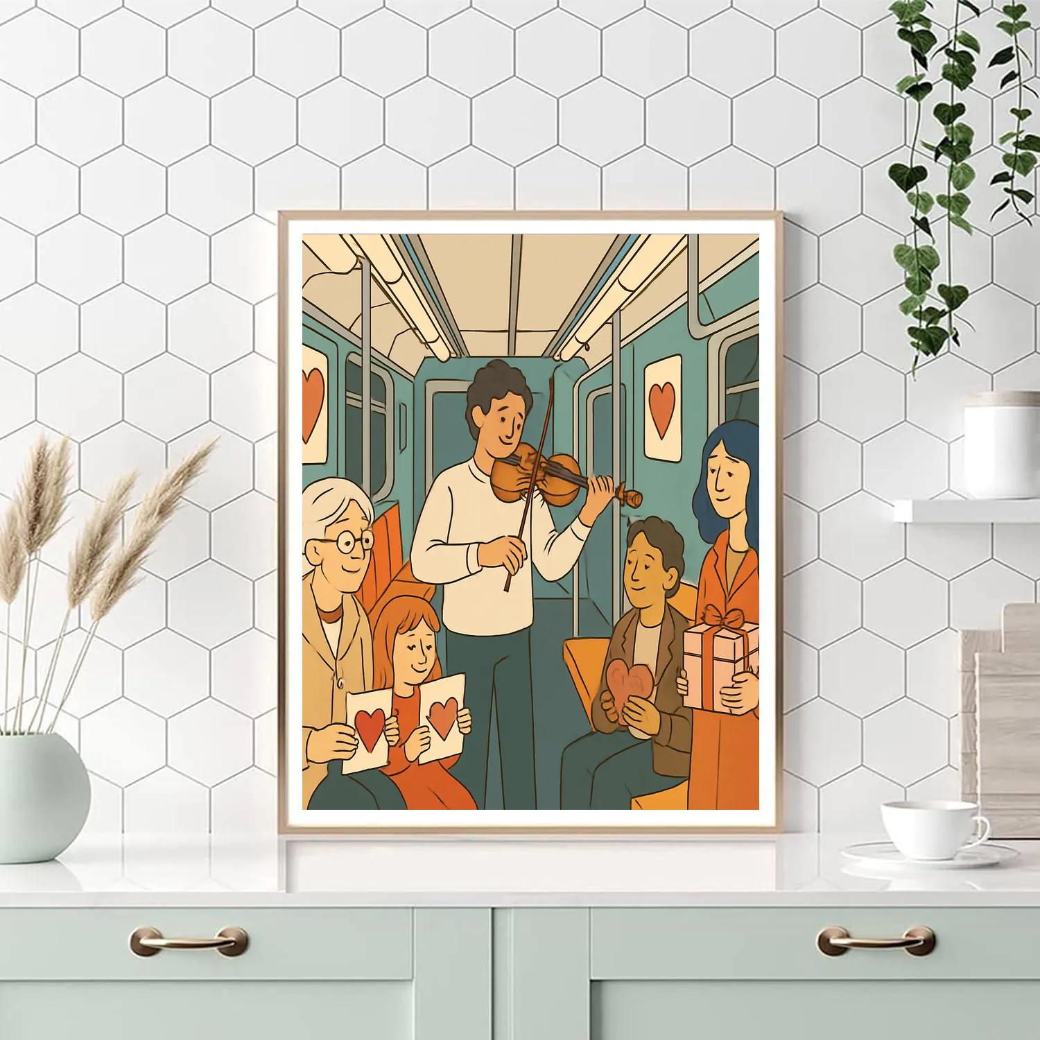 Subway Serenade On Valentines Day Morning Numbered painting kits