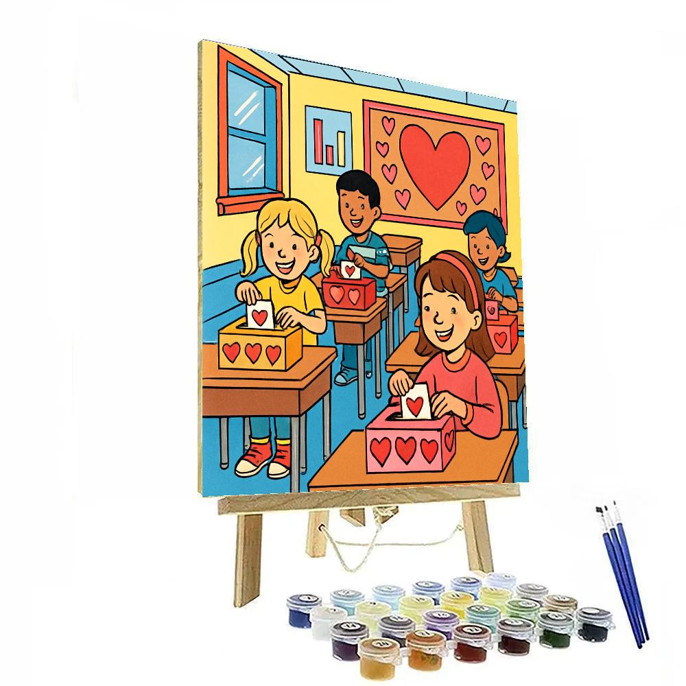 Secret Classroom Valentines Day Exchange Painting by numbers kit