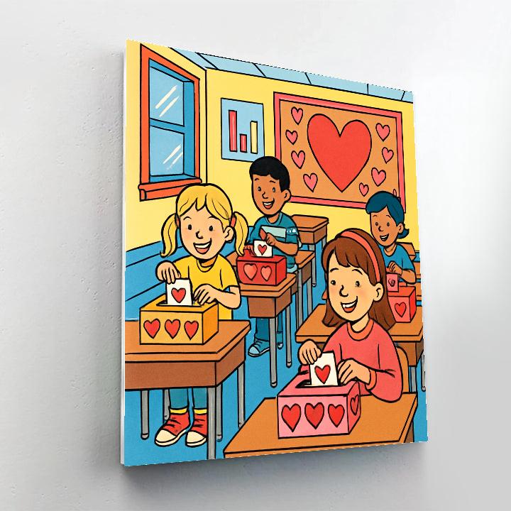 Secret Classroom Valentines Day Exchange Painting by numbers kit