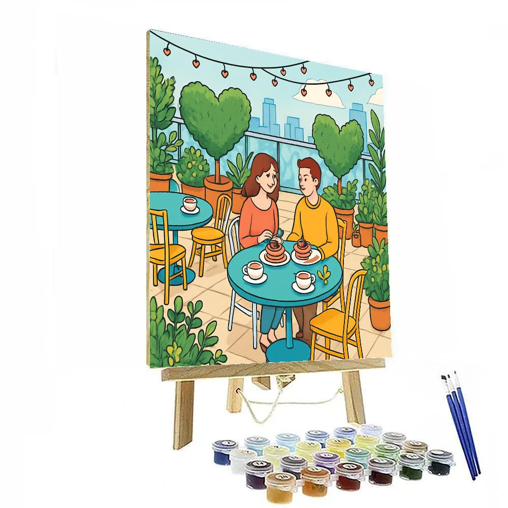 Sky Garden Cafe Valentines Day Brunch Paint by numbers kits