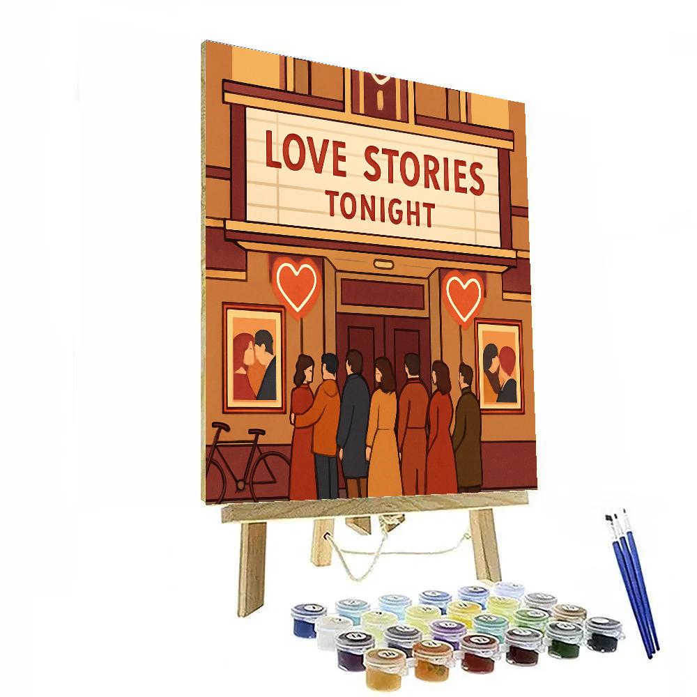 Vintage Cinema Valentines Day Premiere Number painting