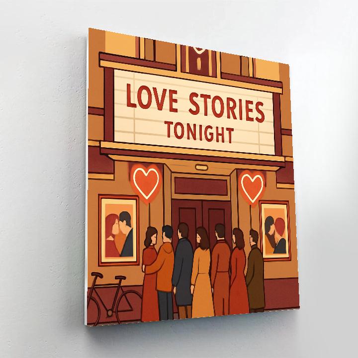 Vintage Cinema Valentines Day Premiere Number painting