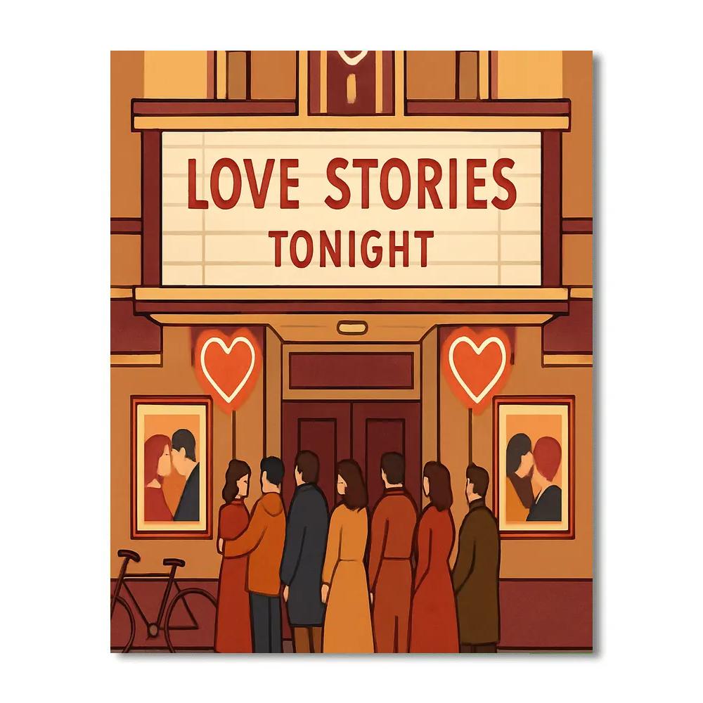 Vintage Cinema Valentines Day Premiere Number painting