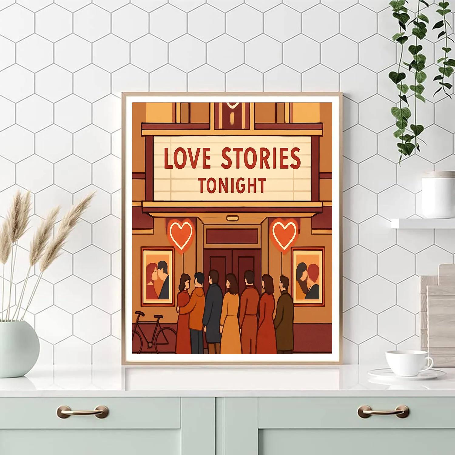Vintage Cinema Valentines Day Premiere Number painting