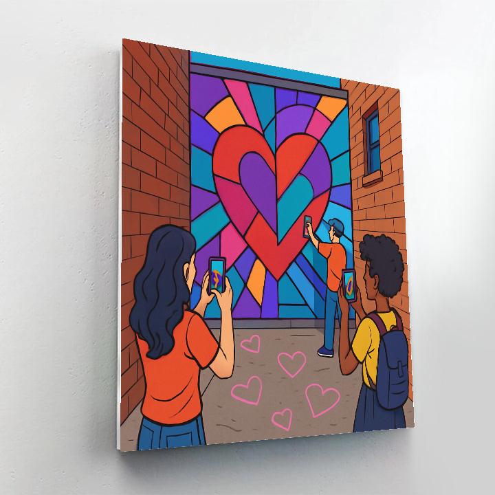 Valentines Day Street Art Mural Alley Paint by numbers kits