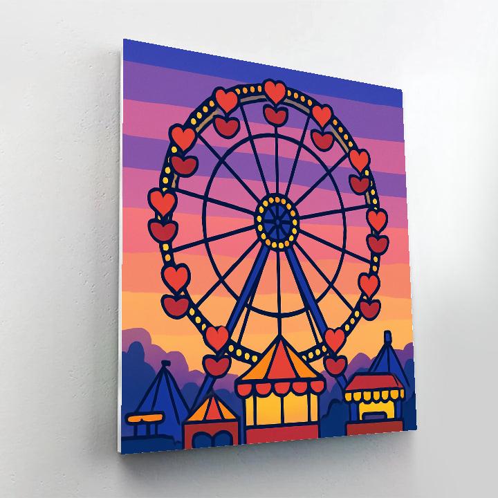 Valentines Day Carnival Ferris Wheel Lights painting number kit